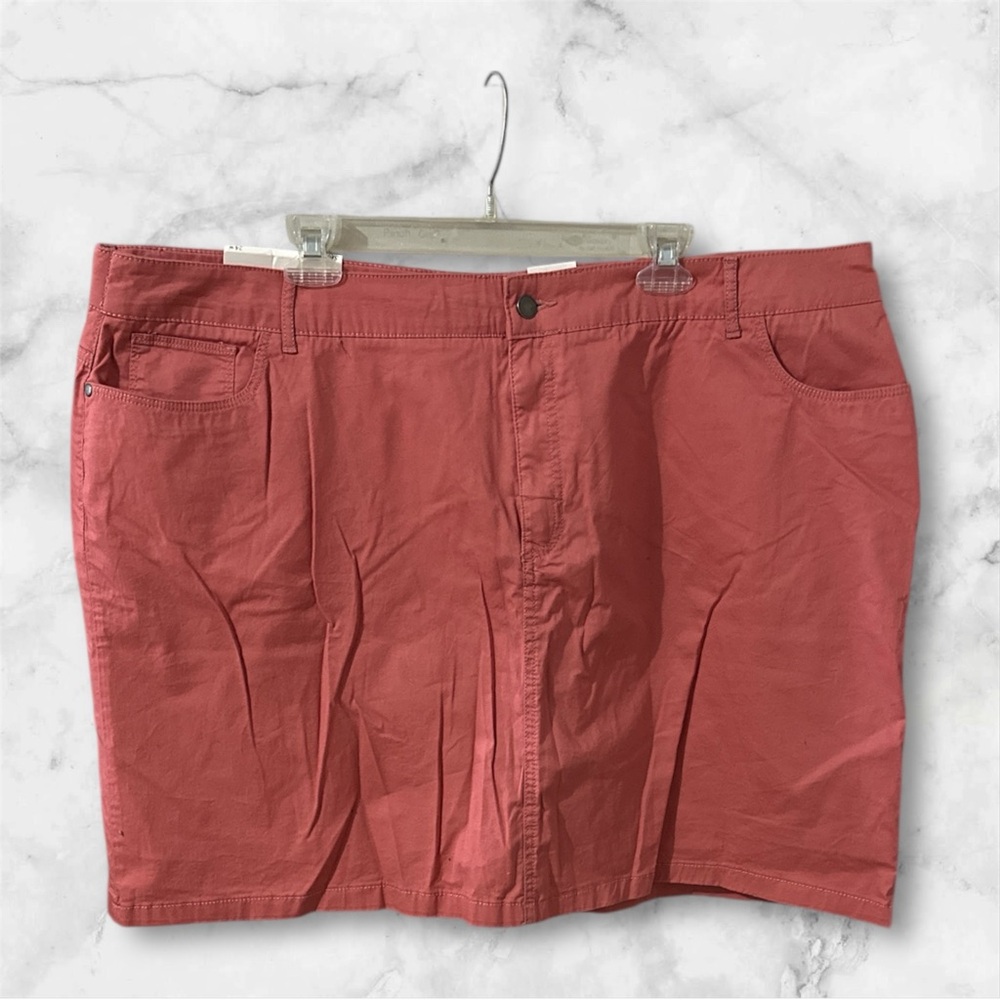 Croft & Barrow coral colored comfort waist mid rise skort size 24W NWT